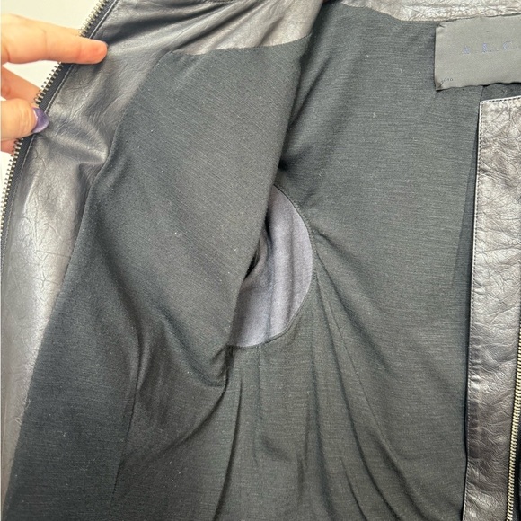 A.L.C. Black and Navy Leather Jacket - Picture 6 of 7